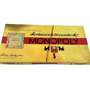 Vintage‎ Parker Brothers Monopoly Board Game 1954 Edition Complete USA